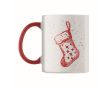 Tasse en céramique avec motif de Noël et anse assortie 300 ml couleur rouge