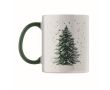 Tasse en céramique avec motif de Noël et anse assortie 300 ml couleur vert foncé