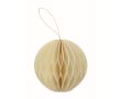 Décoration papier pliable en forme de boule de Noël personnalisable couleur beige