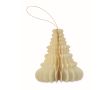Suspension pliable en papier en forme de sapin de Noël personnalisable couleur beige
