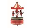 Petite boîte à musique en bois avec carrousel de Noël rotatif couleur multicolore