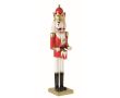 Figurine casse-noisette décorative en bois avec base stable couleur rouge