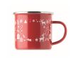 Tasse en métal émaillé au style de Noël, en boîte individuelle 300 ml couleur rouge