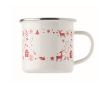 Tasse en métal émaillé au style de Noël, en boîte individuelle 300 ml couleur blanc cassé