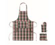 Ensemble de cuisine en coton à carreaux 200 g/m² couleur multicolore