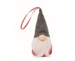 Décoration de gnome rembourrée de coton avec un ruban pour l'accrocher couleur gris