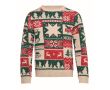 Pull de Noël en maille 100 % acrylique, taille unique S-M couleur beige