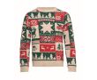 Pull de Noël en maille 100 % acrylique, taille unique L-XL couleur beige