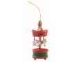 Décoration de Noël en bois en forme de carrousel à accrocher au sapin couleur rouge