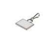 Tirette de fermeture éclair rectangulaire en métal avec mousqueton couleur argenté