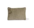 Trousse de toilette en velours couleur taupe