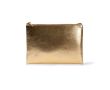 Trousse compacte en PU finition dorée avec fermeture éclair assortie couleur doré