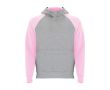 Sweat bicolore à capuche pour enfant 280 g/m² Roly Badet  couleur rose clair 