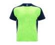 T-shirt de sport pour enfant bicolore 140 g/m² Roly Bugatti couleur vert fluorescent