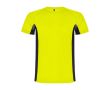 T-shirt de sport bicolore pour enfant en polyester 140 g/m² Roly Bicolor Kinder-Sport-T-Shirt aus Polyester, 140 g/m2 Roly  couleur jaune