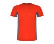 T-shirt de sport bicolore pour enfant en polyester 140 g/m² Roly Bicolor Kinder-Sport-T-Shirt aus Polyester, 140 g/m2 Roly  couleur rouge