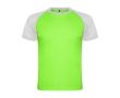 T-shirt de sport pour enfant bicolore 140 g/m² Roly Indianapolis couleur vert fluorescent