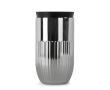 Gobelet isotherme en acier inoxydable avec couvercle à bouton 320 ml couleur argenté brillant