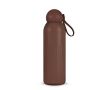 Gourde isotherme en acier monochrome avec bouchon rond à anse 500 ml couleur marron foncé