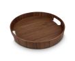 Plateau bicolore en bois certifié avec anses intégrées couleur marron