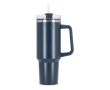 Grand gobelet thermique en acier inoxydable avec paille 1,2L couleur bleu foncé
