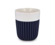 Tasse en porcelaine fabriquée en Europe avec housse isolante, 280 ml couleur bleu foncé