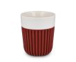Tasse en porcelaine fabriquée en Europe avec housse isolante, 280 ml couleur rouge foncé