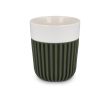 Tasse en porcelaine fabriquée en Europe avec housse isolante, 280 ml couleur vert militaire