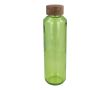 Bouteille en verre recyclé fabriquée en Europe, bouchon en bois 650 ml couleur vert lime transparent