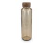Bouteille en verre recyclé fabriquée en Europe, bouchon en bois 650 ml couleur sable