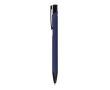 Stylo en aluminium recyclé avec clip noir et encre bleue couleur bleu foncé