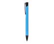 Stylo en aluminium recyclé avec clip noir et encre bleue couleur bleu ciel