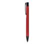 Stylo en aluminium recyclé avec clip noir et encre bleue couleur rouge