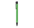 Stylo en aluminium recyclé avec clip noir et encre bleue couleur vert