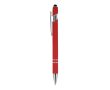 Stylo en aluminium recyclé avec clip robuste et encre bleue couleur rouge