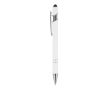 Stylo en aluminium recyclé avec clip robuste et encre noire couleur blanc