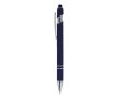 Stylo en aluminium recyclé avec clip robuste et encre noire couleur bleu foncé