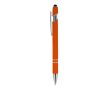 Stylo en aluminium recyclé avec clip robuste et encre noire couleur orange