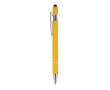Stylo en aluminium recyclé avec clip robuste et encre noire couleur jaune
