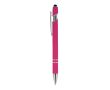 Stylo en aluminium recyclé avec clip robuste et encre noire couleur rose
