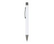 Stylo en aluminium recyclé à toucher doux et encre bleue couleur blanc