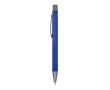 Stylo en aluminium recyclé à toucher doux et encre bleue couleur bleu foncé