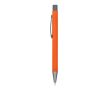 Stylo en aluminium recyclé à toucher doux et encre bleue couleur orange