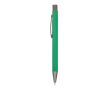Stylo en aluminium recyclé à toucher doux et encre bleue couleur vert