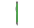 Stylo en aluminium recyclé à toucher doux et encre bleue couleur vert lime