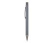Stylo en aluminium recyclé à toucher doux et encre bleue couleur gris