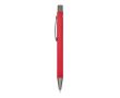 Stylo en aluminium au toucher doux, corps fin et encre noire couleur rouge