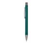 Stylo en aluminium au toucher doux, corps fin et encre noire couleur vert foncé