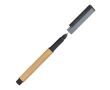 Stylo roller en bambou avec capuchon et clip en plastique, encre noire couleur gris