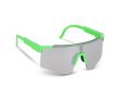 Lunettes de sport haute performance colorées avec verres argentés couleur vert fluorescent